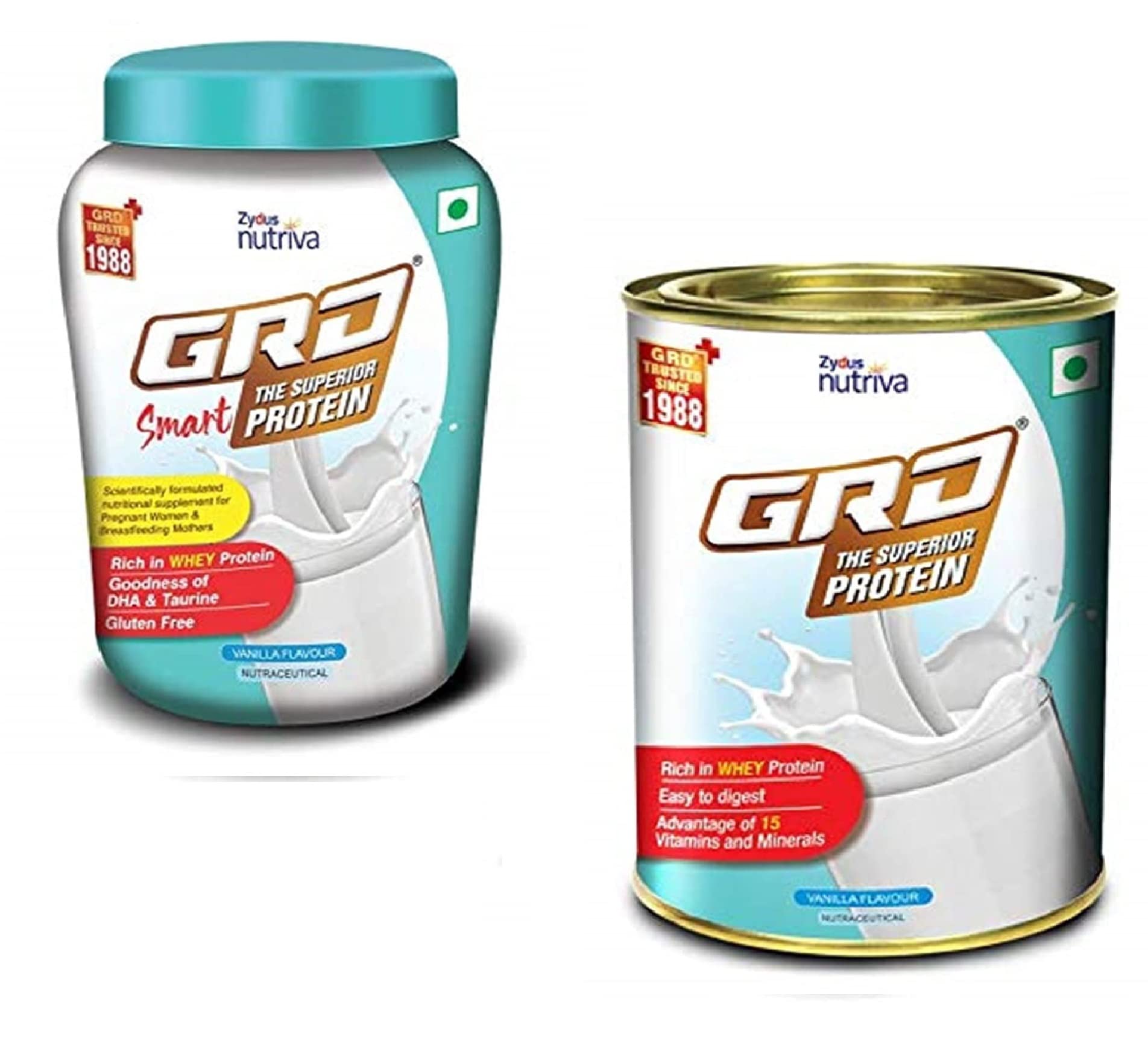 GRD Superior Protein Powder for Adults with 15 Essential Micronutrients To Support Strength (Vanilla) & GRD Smart Nutritional Protein Drink for Pregnant and Lactating Mothers - Vanilla (200g Each, Pack of 2) (B09MYTH4X9) Amazon Price History, Amazon Price Tracker