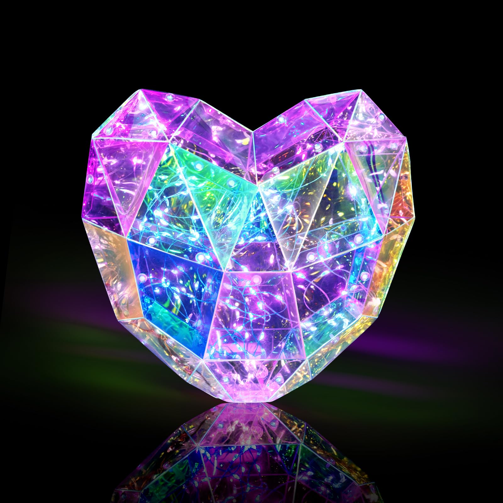 Tanya 　 RAINBOW PHOTONトルマリンS他７点 Amazon.com: Pyrrhiax Prismatic Rainbow Heart Shaped Party Lights