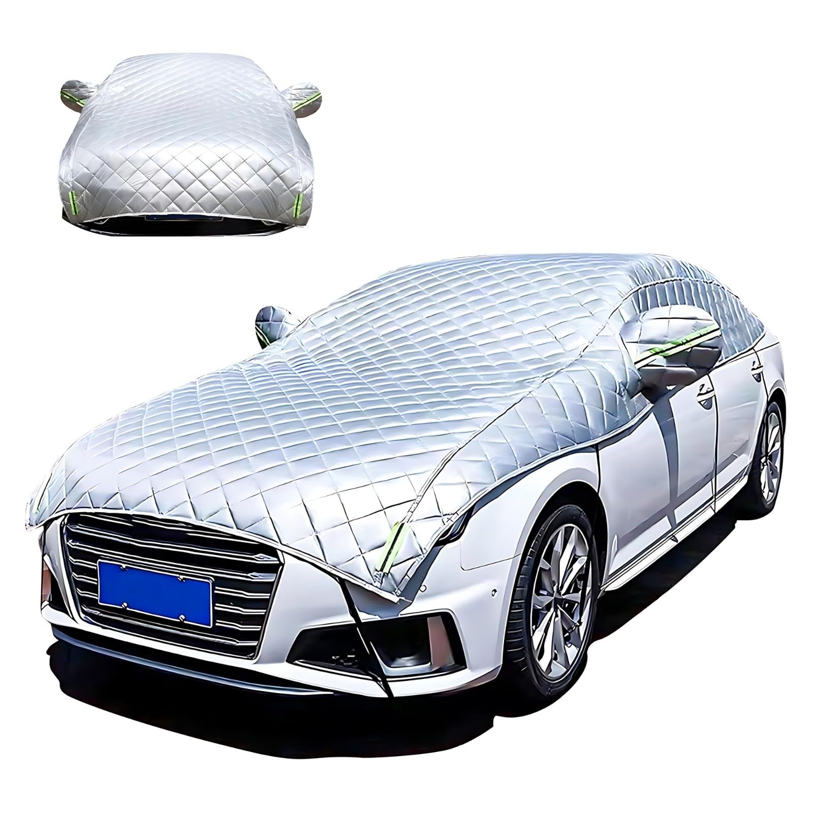 Bâche Voiture Extérieur Anti Grêle pour Peugeot 207, Demi-Housse de Protection Renforcée Tous Temps, Anti-UV, Anti-Poussière et Respirante