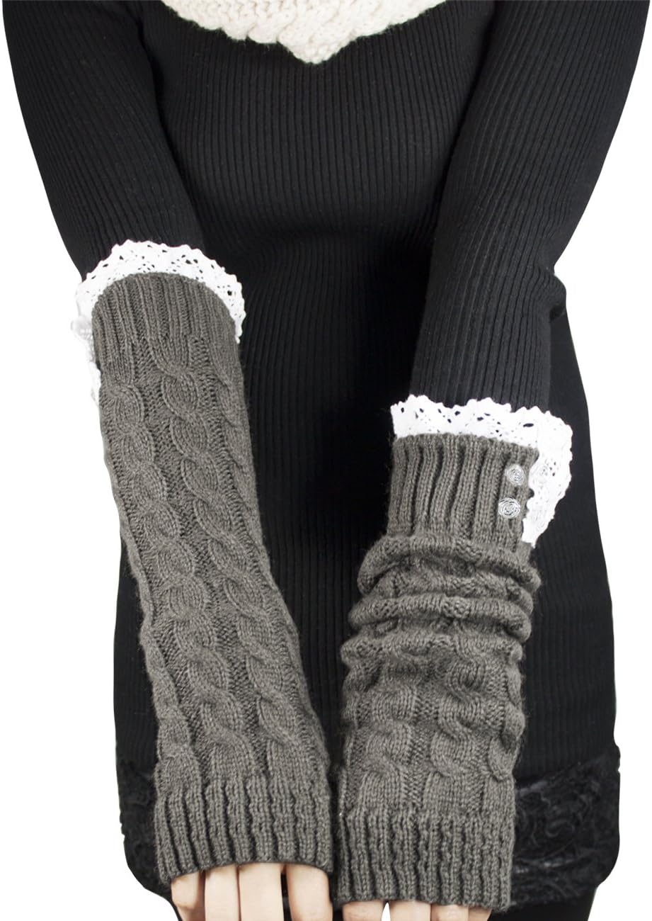 Dahlia Winter Gloves for Women - Fingerless Gloves & Cold Weather Arm Warmers