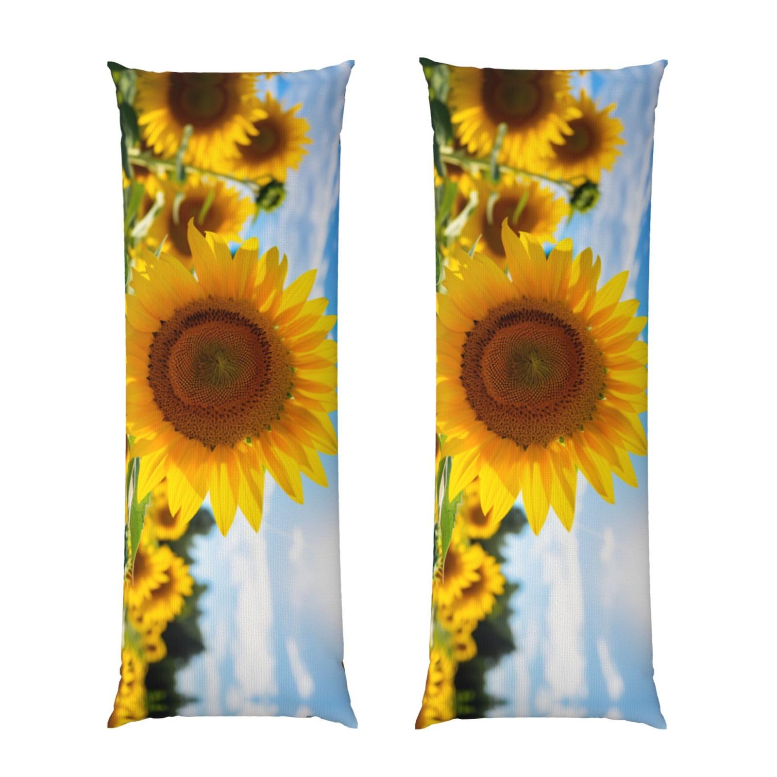 Housse de coussin tournesol Garden3 longue fermeture éclair lit
