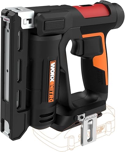 Worx Nitro - Engrapadora de corona inalámbrica Power Share de 20 V de 38 pulgadas con tecnología de impacto de aire, WX843L.9 (solo herramienta)