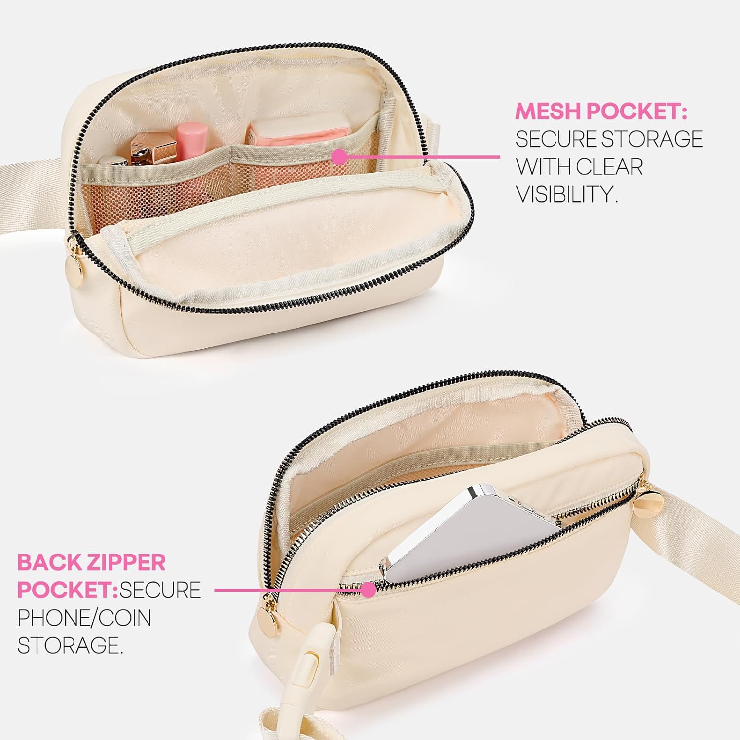 mibasies Initial Fanny Pack for Girls, Birthday Gifts for 4 5 6 7 8 9 10 11 12 13 Teen Girl - Cute Personalized Trend Stuff - Cream K - Image 6