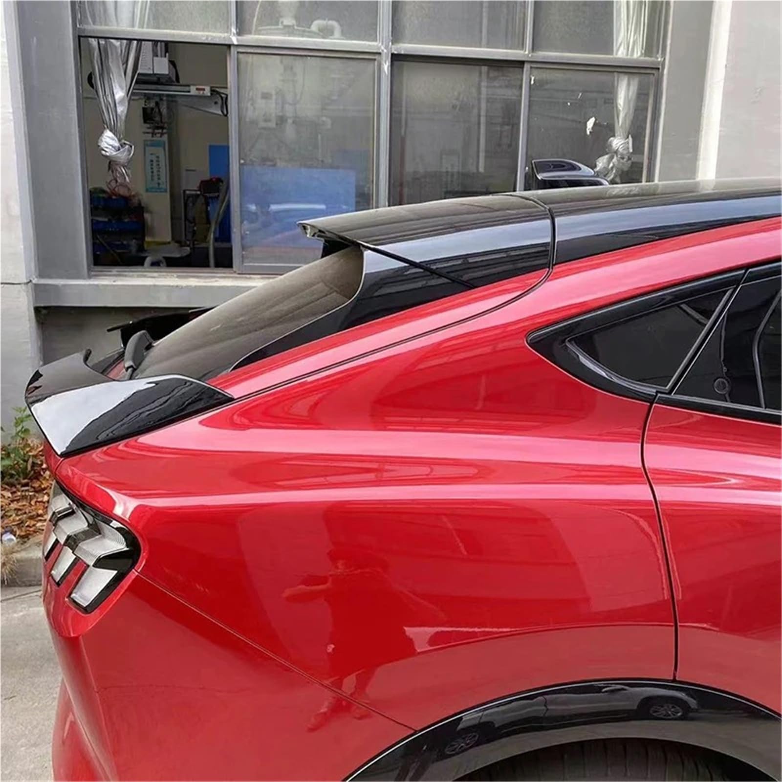 Dla Ford Dla Mustang Mach-E Much E 2021-2024 Lotka Tylny Skrzydło Na Klapie Spoiler Bagażnika Akcesoria Dekoracyjne Spojler Tylny Trunk Wing(Carbon fiber)