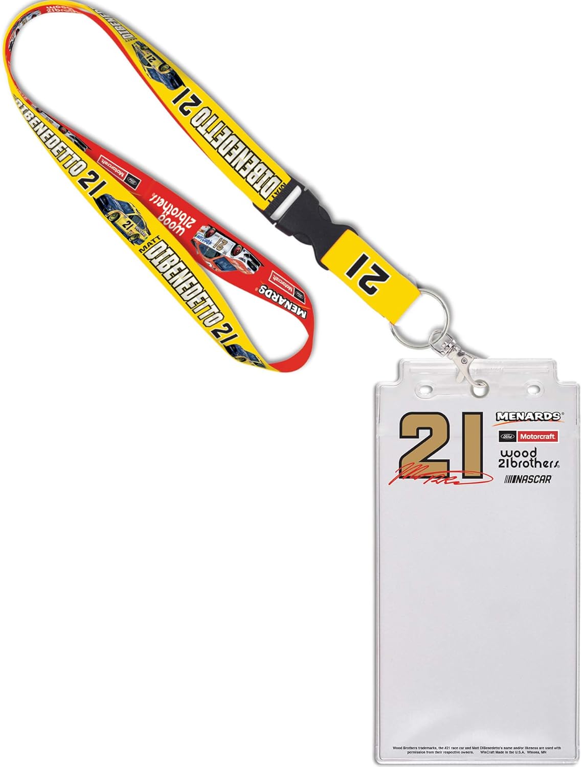 NASCAR Wood Brothers Racing Matt Dibenedetto NASCAR Matt Dibenedetto #21 1" Lanyard w/Detachable Buckle, Multi, na