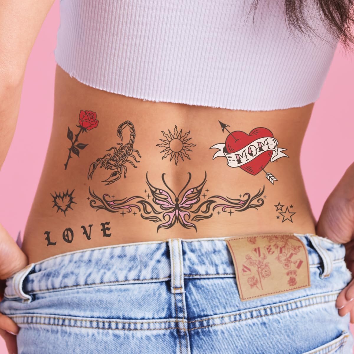 Realistic Temporary Tattoos - 28 Styles | Fake Tat, Bachelorette Favors, Birthday Party Decorations, Cute Festival Accessory, Bridesmaid Favor, Bday Gift, Halloween Costume