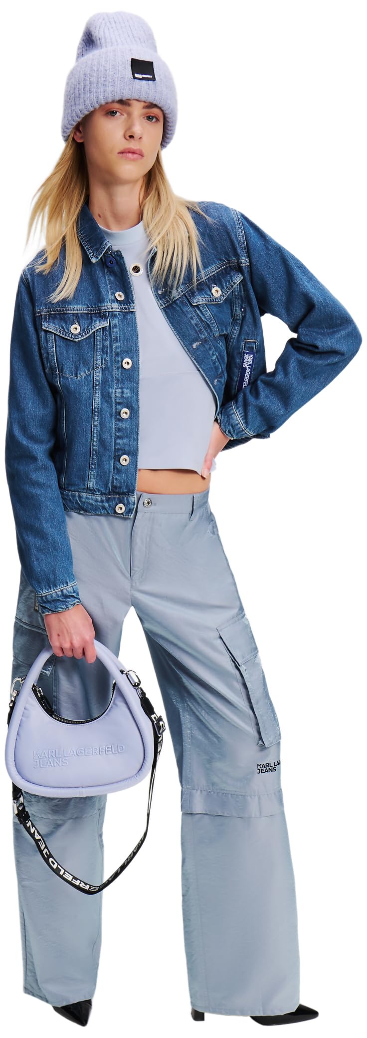 KARL LAGERFELD JEANS Donna Regular Denim Jacket Blu medio slavato XS