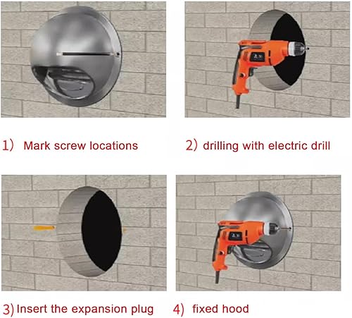 Miniatura 9 de Cubierta de chimenea de acero inoxidable 304, tapa de ventilación de aire, salida de aire de pared exterior, cubierta de lluvia, tapa de ventilación