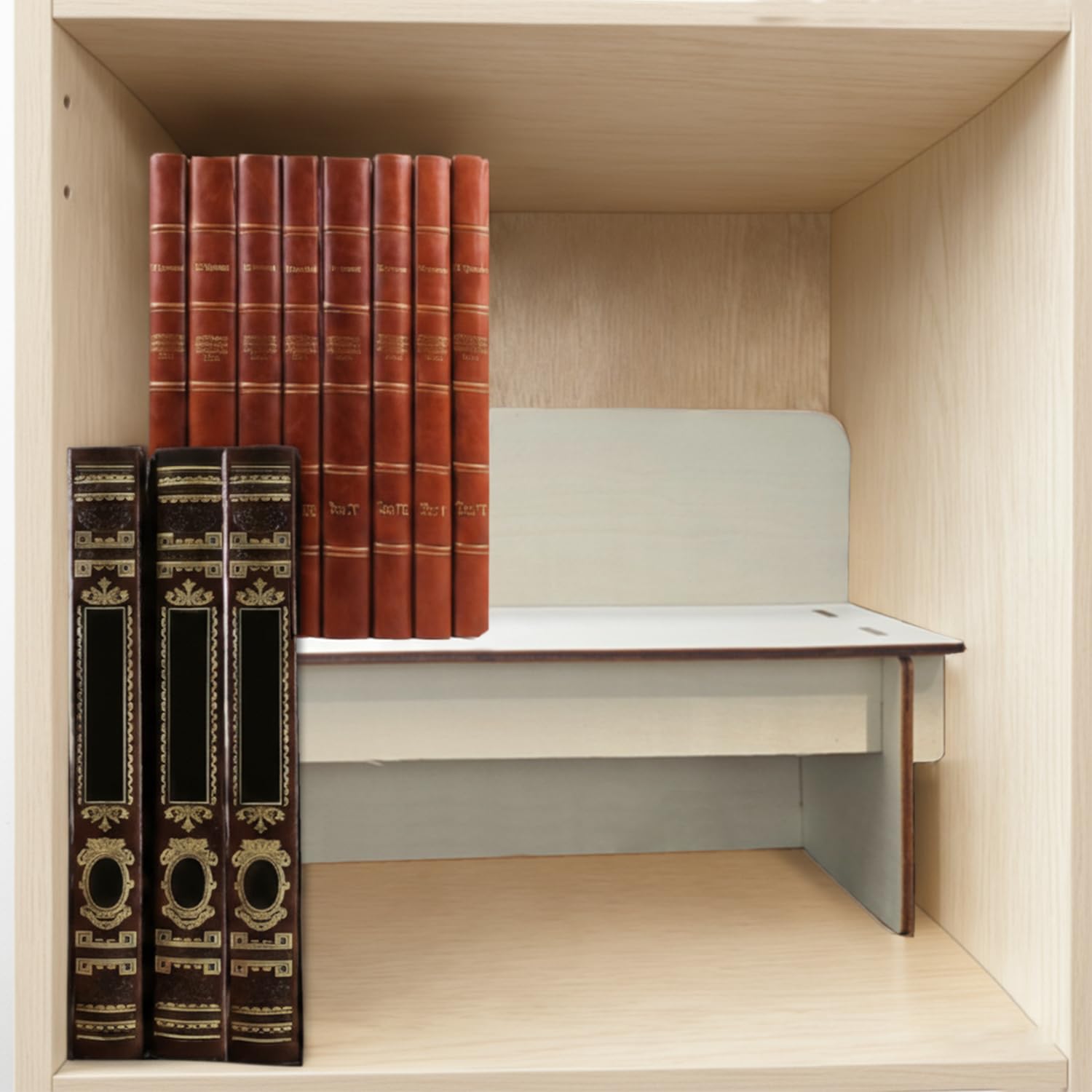 Inserto elevador de libros de tapa blanda compatible con la unidad de almacenamiento Ikea Kallax, inserta estantes para mejorar la organización del libro