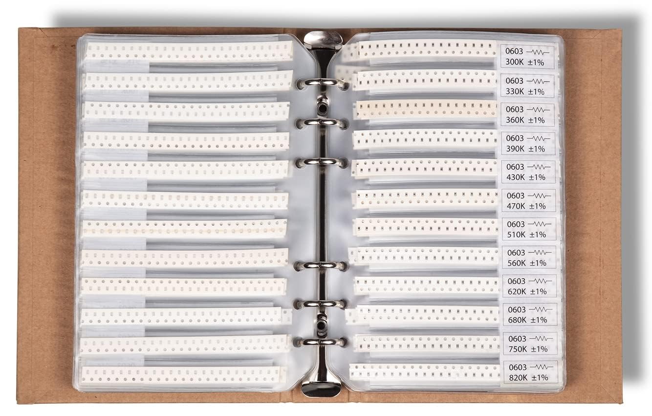 SMD SMT 0603 Elektronische Bauteile Sortiment Buch, Widerstand, Kondensator, Diode, Transistor, löten, 5435 Stück