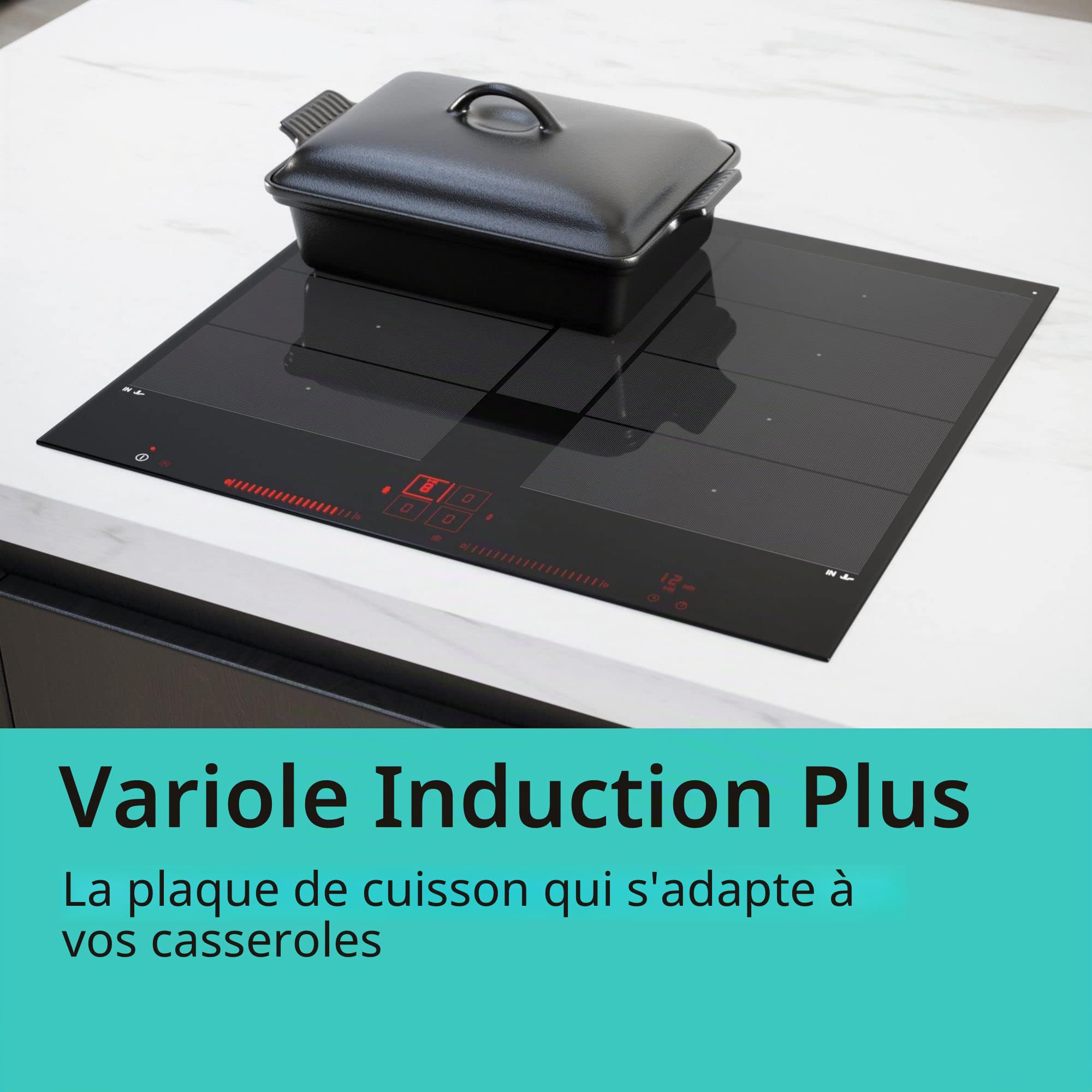 Siemens iQ700 Noir, Acier inoxydable Intégré (placement) Plaque avec zone à induction 4 zone(s)