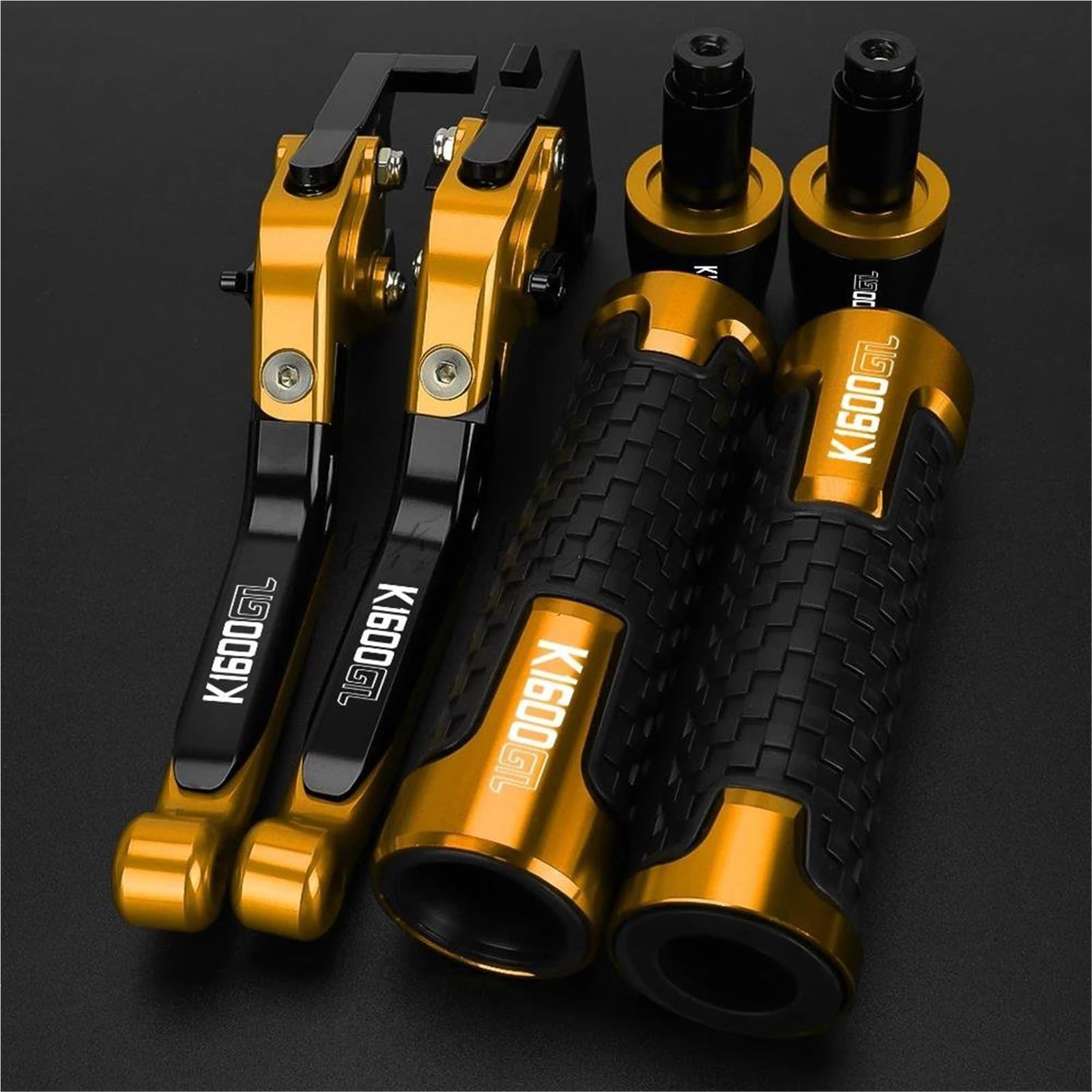 GQUIKGW Replace Motorcycle Handlebar Handle Bar Hand Grips Folding Brake Clutch Levers for BMW K1600GTL K 1600GTL K1600 GTL 2011-2016(Yellow)