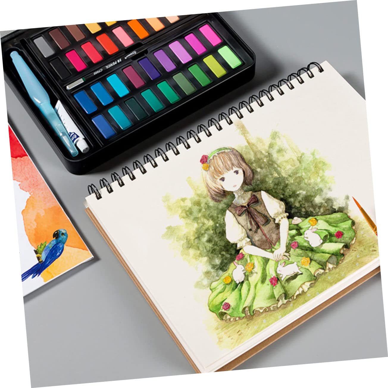 SAFIGLE Spirale per Disegno con Spessi Taccuino per Studenti di Pittura e Schizzi Blocco per Arte e Graffiti Formato Orizzontale Resistente