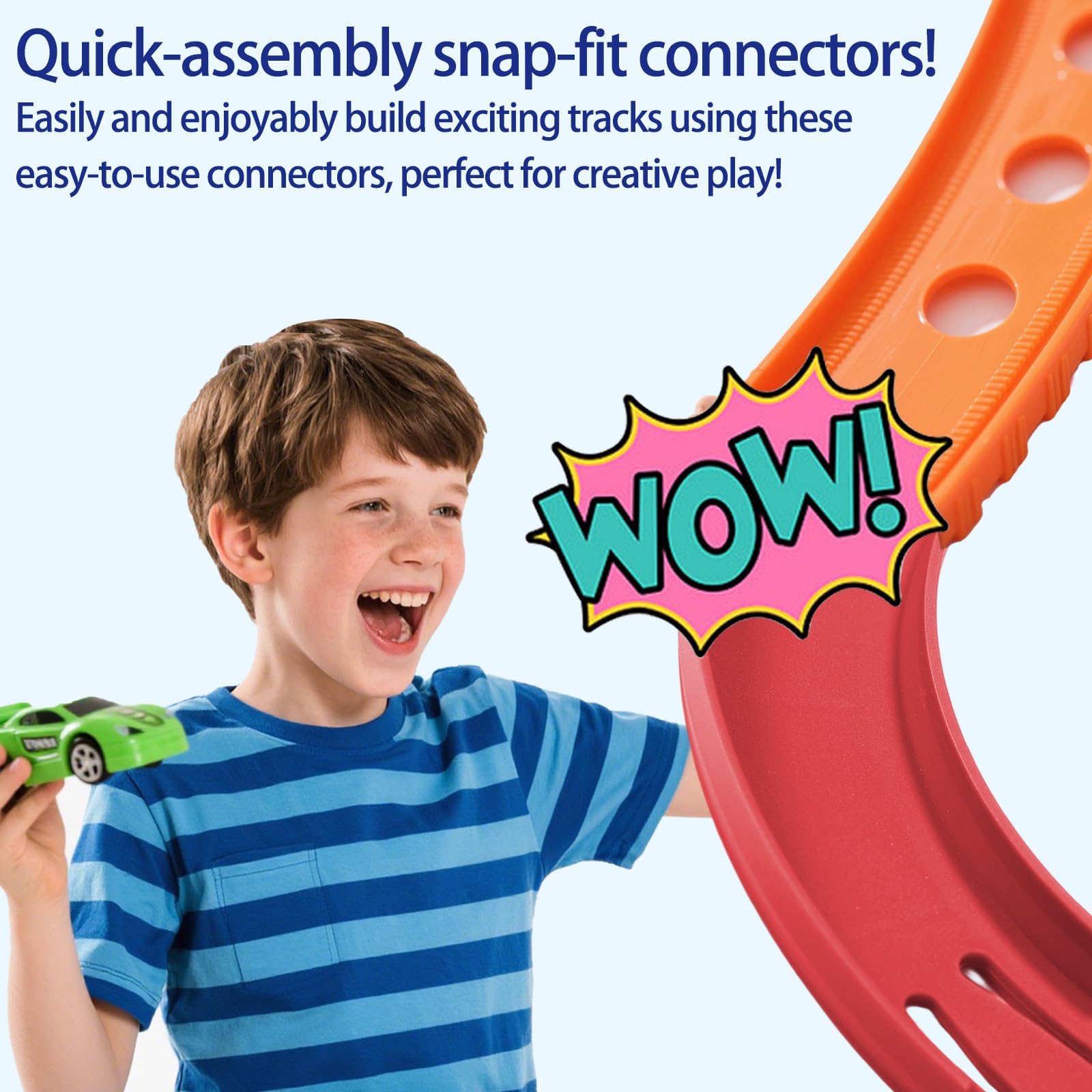 6pcs Piste Virage pour Hot Wheels, Connecteur Rail Incurvés à 90 Degrés en ABS de Qualité Supérieure Composants de Circuit pour Voiture Jouet Compatibles avec Hot Wheels (Rouge)