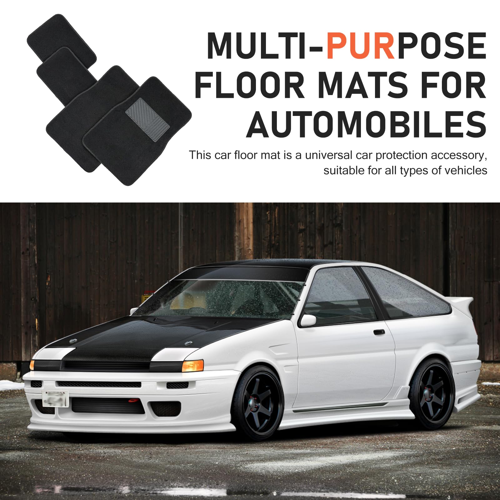 4 PCS Car Carpet Floor Mats 25 59In x 17 12In 11 81In x 17 12In Anti-Slip Durable — view 6