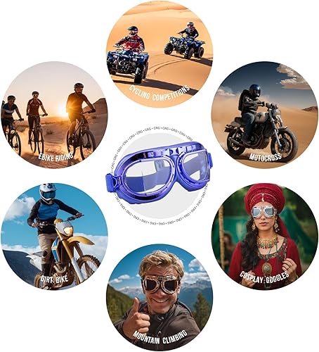 Miniatura 7 de CRG Sports Gafas de motocicleta estilo aviador piloto Cruiser Scooter Motocross para hombre, mujer, adulto
