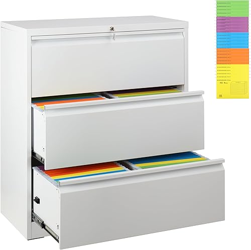 Finnhomy Archivador lateral de 3 cajones con cerradura, archivadores de metal para oficina en casa, gabinete de almacenamiento resistente para disponible en Yaxa Venezuela