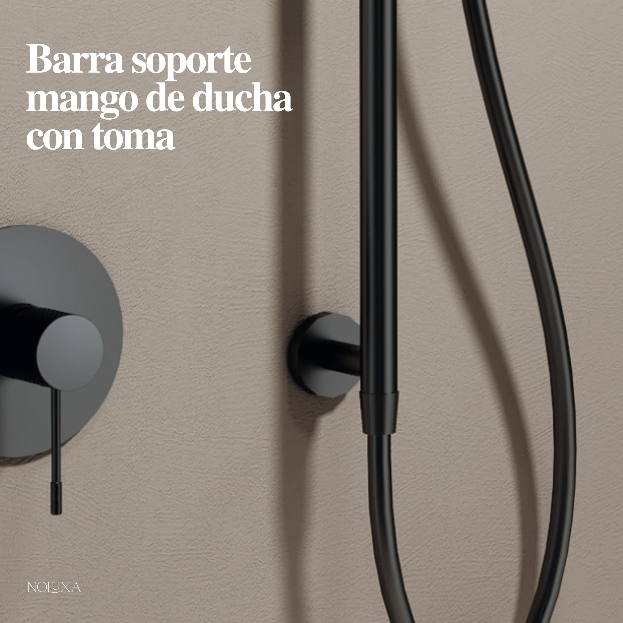IMEX - Barra de Ducha Pared 65cm Níquel Cepillado | Barra de Acero Inoxidable S.304 Redonda con Soporte para Alcachofa de Ducha Ajustable | Recambio Original IMEX