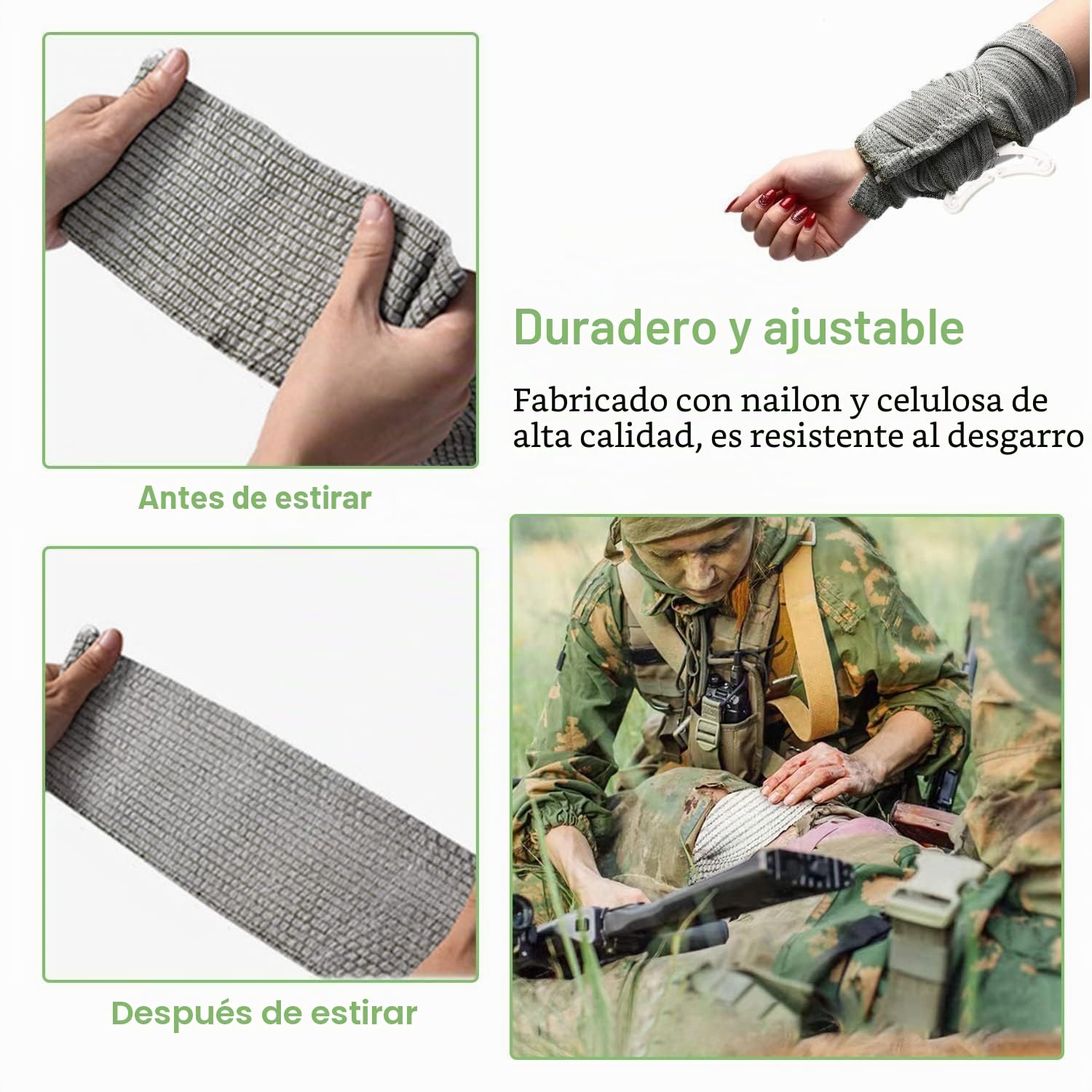 4 Piezas Vendaje Israelí, Vendaje de Emergencia de 6 Pulgadas, Israeli Vendaje Hemostático, Israel Vendaje, Vendaje de Emergencia para Exteriores, Color Gri