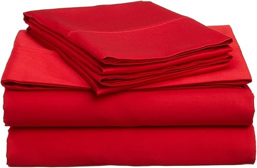 Juego de sábanas King de algodón egipcio, patrón sólido, 600 hilos, juego de sábanas de 4 piezas, satén sólido, 16  21 pulgadas de profundidad