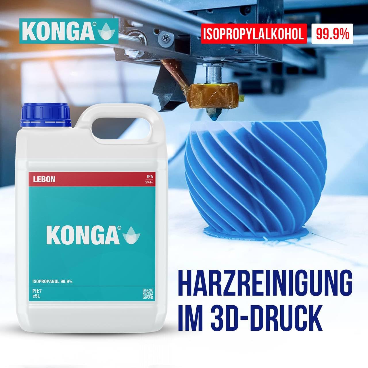 Konga Alkohol izopropylowy 99% do zastosowań technicznych, czyszczenia elektroniki, czyszczenia urządzeń mobilnych, czyszczenia komputerów, usuwania tuszu i markerów permanentnych, środek czyszczący
