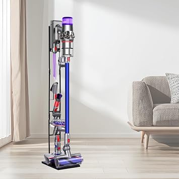 Vacuum Stand Compatible for DysonV15V11V12V10V8V7V6,Metal Storage Bracket Compatible for Dyson Handheld Cordless Vacuum Cleaners & Accessories & Attachments,Equipped with Trigger Lock