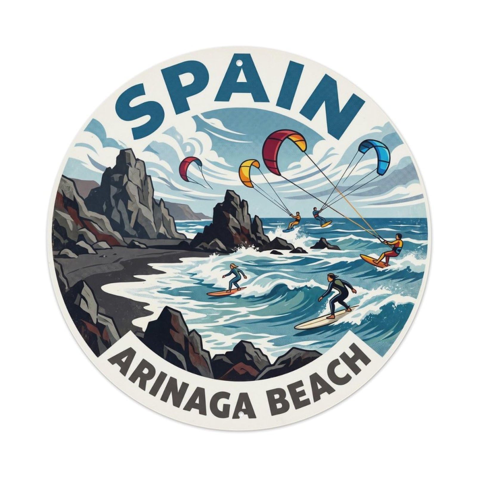 Gran Canaria Arinaga Beach Spain Landmark Travel Metal Tin Sign