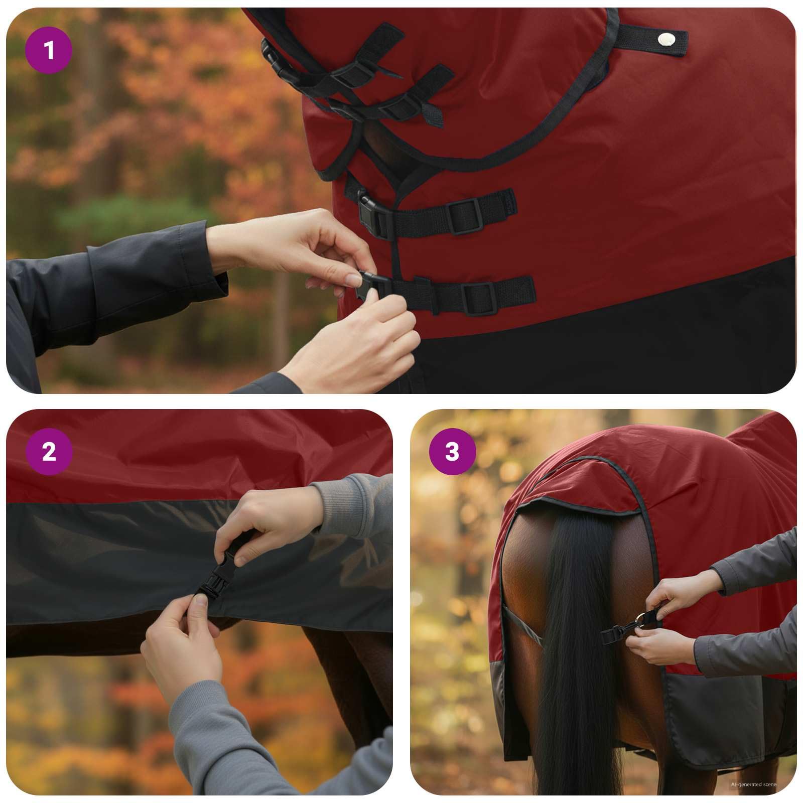 vidaXL Manta para Caballo Verde Oscuro y Negro 135 cm Poliéster, Manta Ecuestre Moderna, Cubierta de Invierno, Impermeable, Lavable, Caliente para tu Caballo