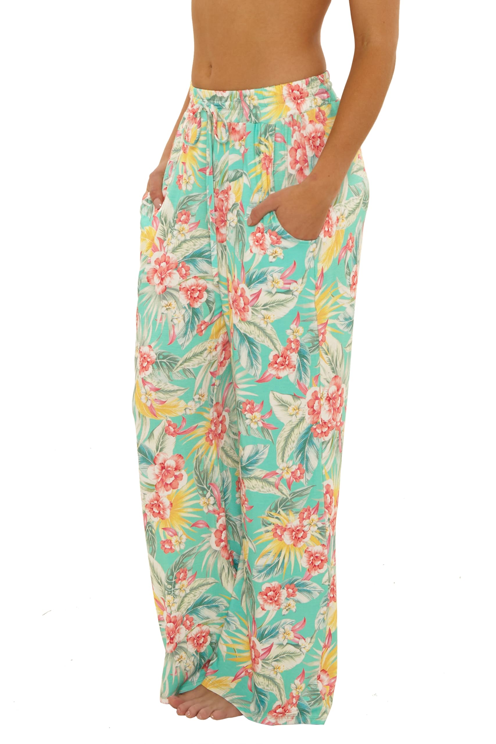 Salt Life Damen Biscayne Linda Pants, Casual, Wide Leg, Beach Cover Ups for Women Badebekleidung