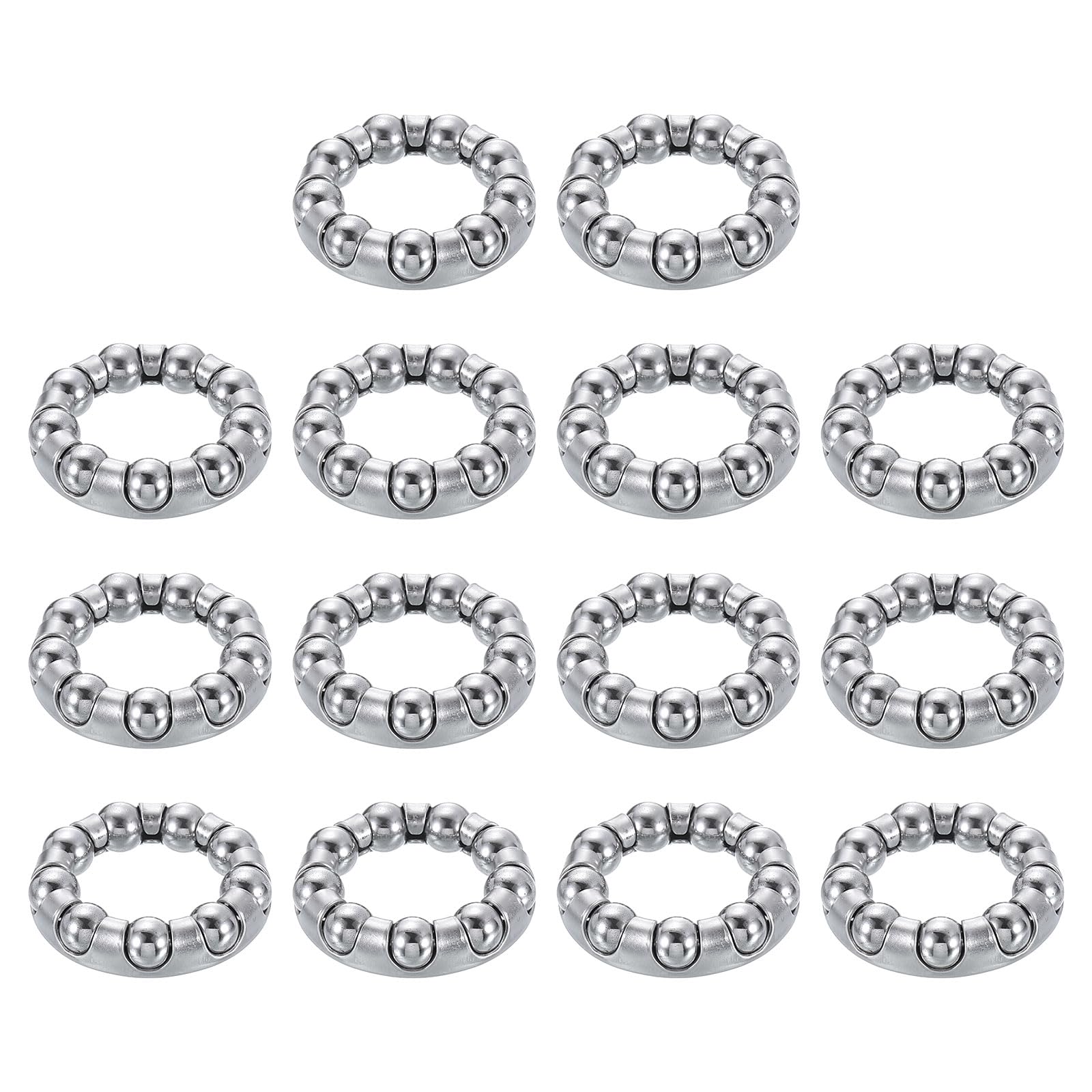 sourcing map Bicycle Crank Ball Bearing 1/4Inch (6.35mm) x 9 Balls, 10pcs Replacement Ball Bearings for Bottom Bracket Bearings Bike Wheel Frame Bearing Repair