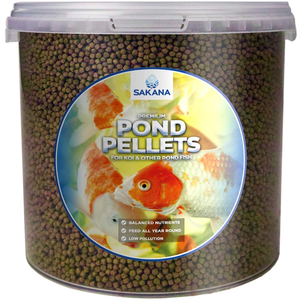 SAKANA Pond Fish Pellets | Premium Quality Aquatic Food Mixture | Healthy and Nutritious Daily Feed for Ornamental Cold-Water Aquarium Fish | Easily Digestible & Great Source of Vitamins (1L)