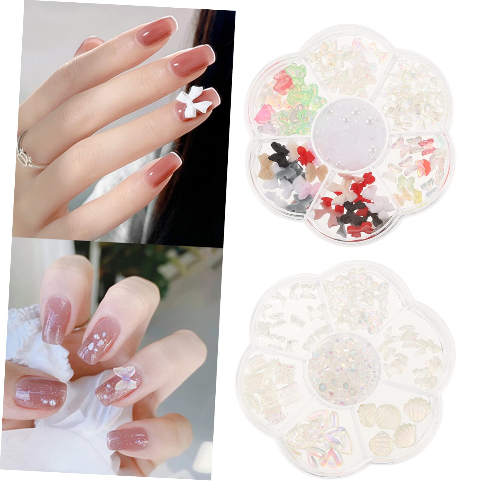 CALLARON 5 Set Charm Per Unghie A Accessori Per Nail Art Decorazioni Manicure Sostituibili Per Unghie Eleganti E Raffinate 2 Scatole*5