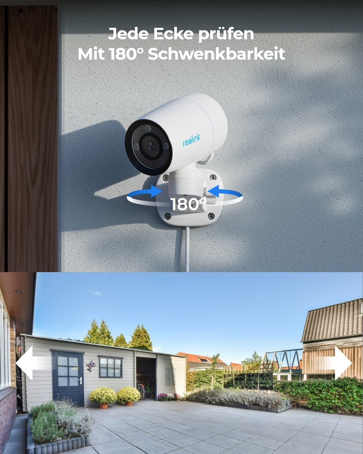 Reolink 4K PoE Überwachungskamera Außen mit 180° Pan, Spotlight, RLC-81PA | PoE Outdoor IP Kamera mit Zwei-Wege-Gespräch, Farbnachtsicht, Auto-Tracking, Smarte Personen-/Fahrzeug-/Haustiererkennung