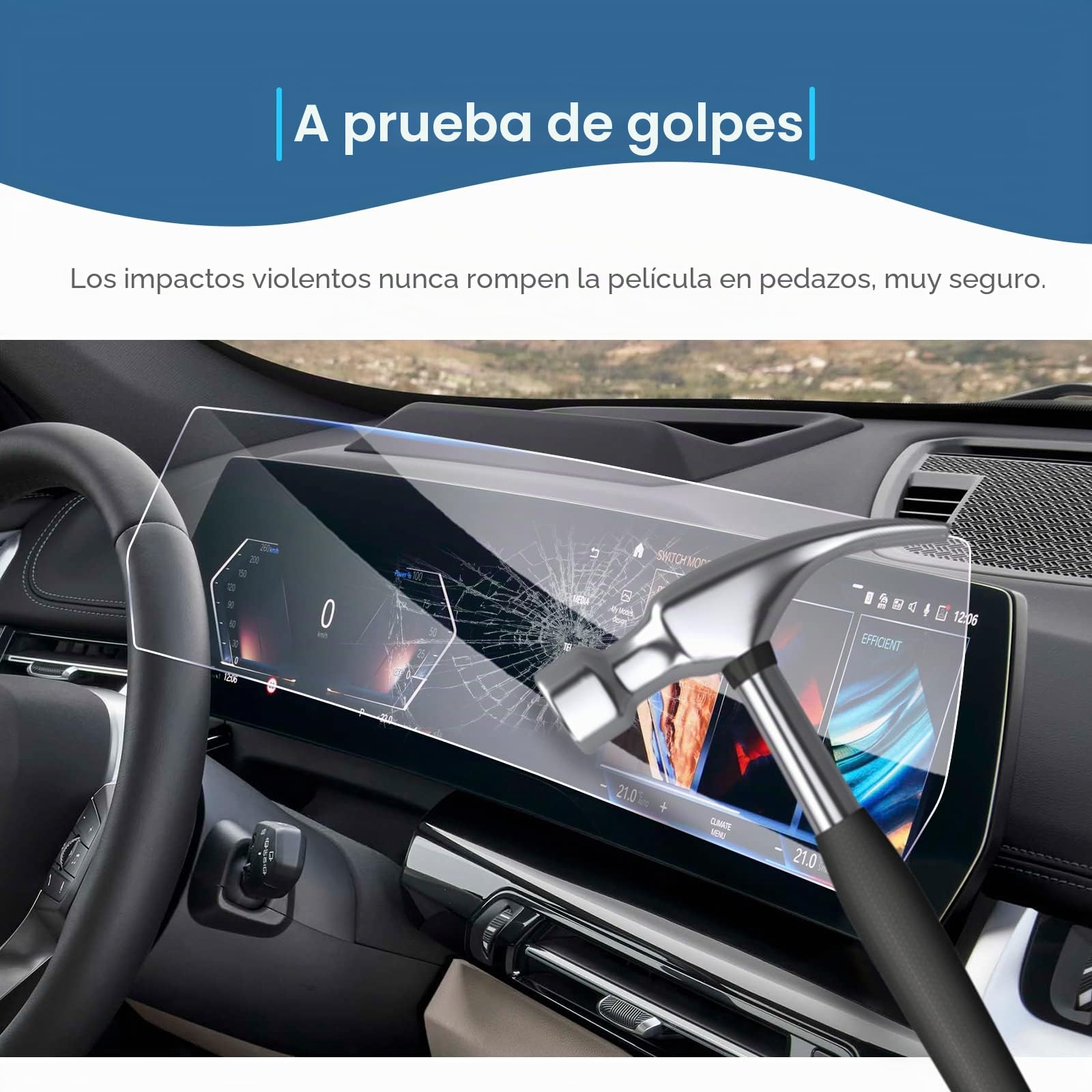 GAFAT Compatible con BMW X1 iX1 U11/ X2 iX2 U10/ Serie 1 F70 2022-2024 2025 Protectores de Pantalla, 10,7" Navegación + 10,25" Cockpit Pantalla de Cristal para iDrive 8, 9H Antiarañazos