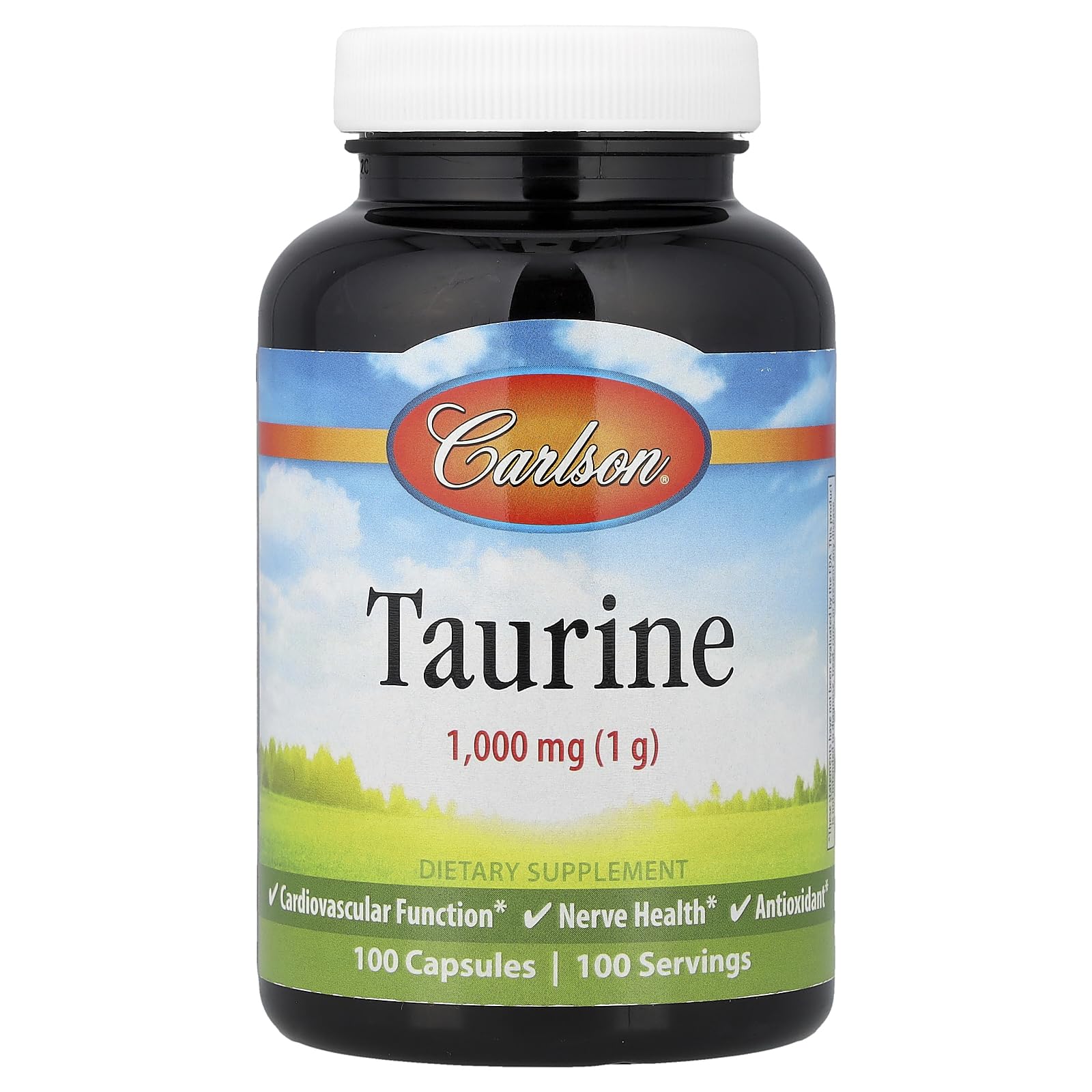 Taurine, Free-Form Amino Acid, Cardiovascular Support, Nerve Health & Muscle Function, 100 Capsules