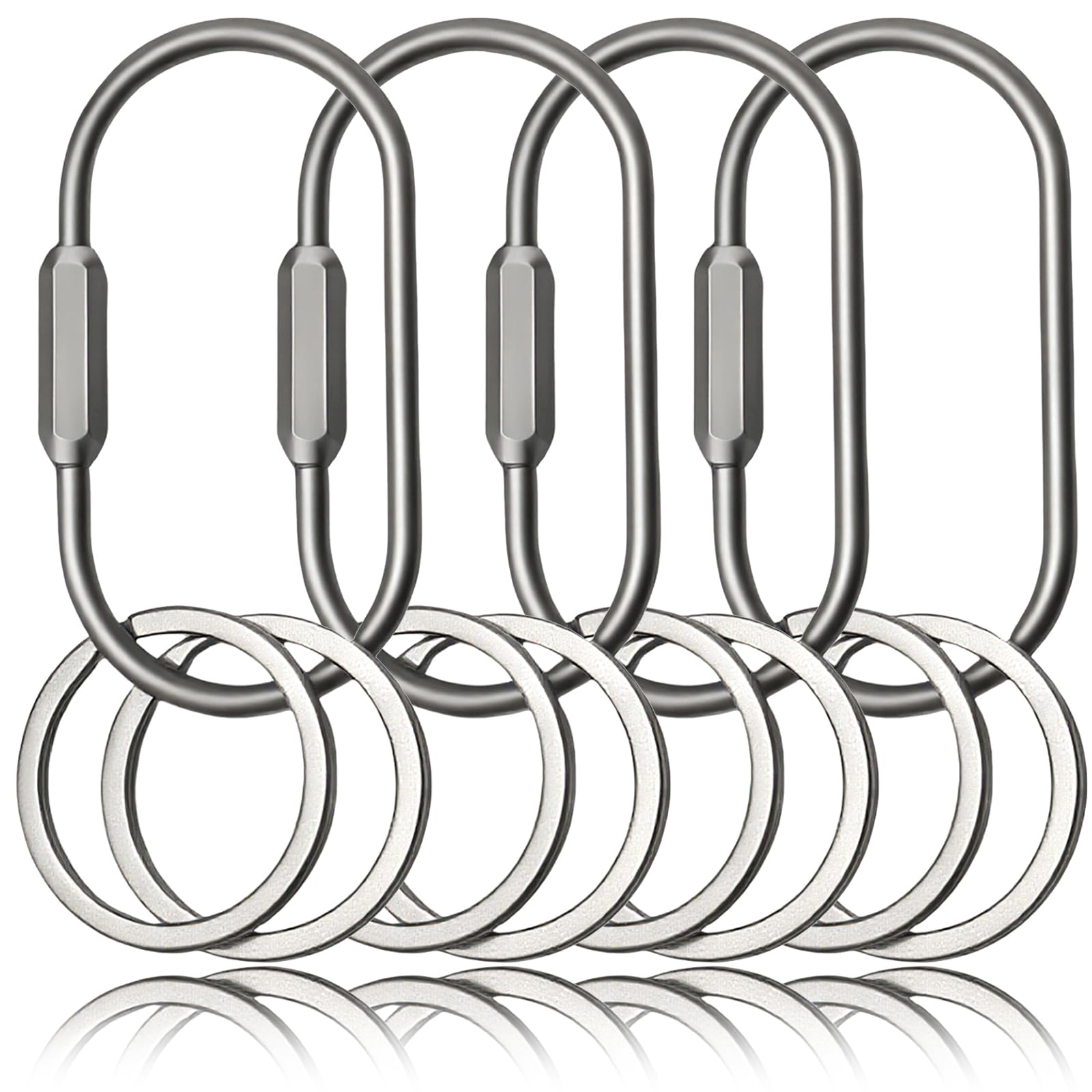 Locking Key Rings,Carabiner Keychain Clip for Keys,Purse Bag Charms Holder for Handbags,Screw Lock Key Organizer,Brass