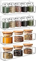 Vista 1 de Acrylic Spice Rack Wall Mount-9 Inch, Clear Spice Shelf Storage Holder, 4 Pack Hanging Seasoning Rack Organizer for Cabinet Door, Cupboard or Wall