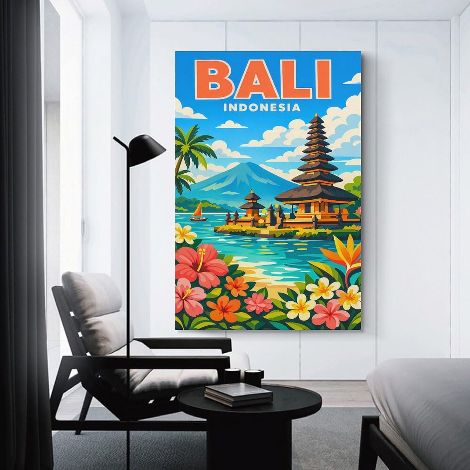Junmoney Canvas Wall Decor Bali, Indonesia Travel (4), 24x36inch(60x90cm), for Gallery Wall Layouts in Home Or Office, Home Wall Art for Statement Displays