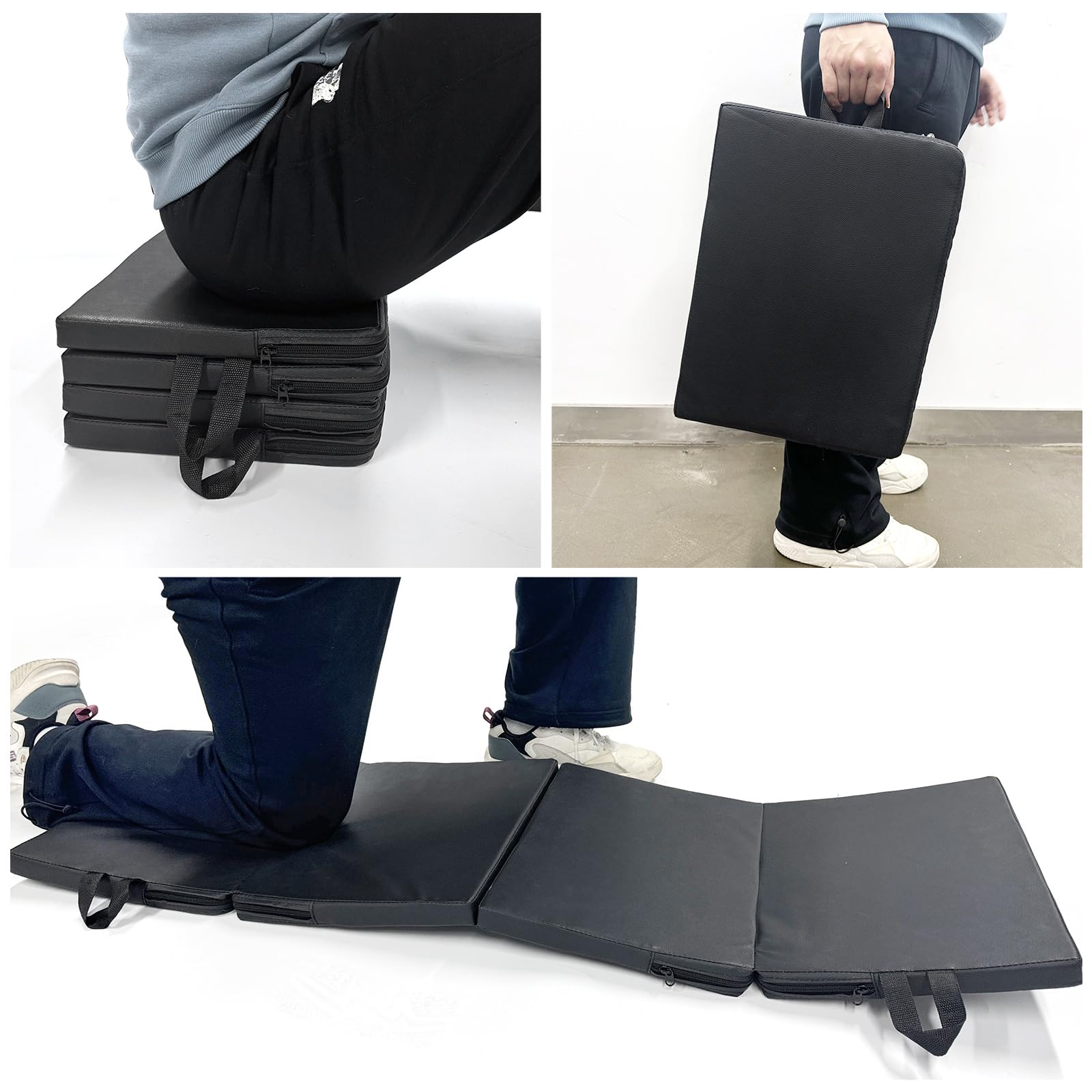 JZHLLA Tapis de mécanicien Pliable, Rembourrage EPE, Surface en Cuir PU, Huile/imperméable, 122 x 40 x 3 cm