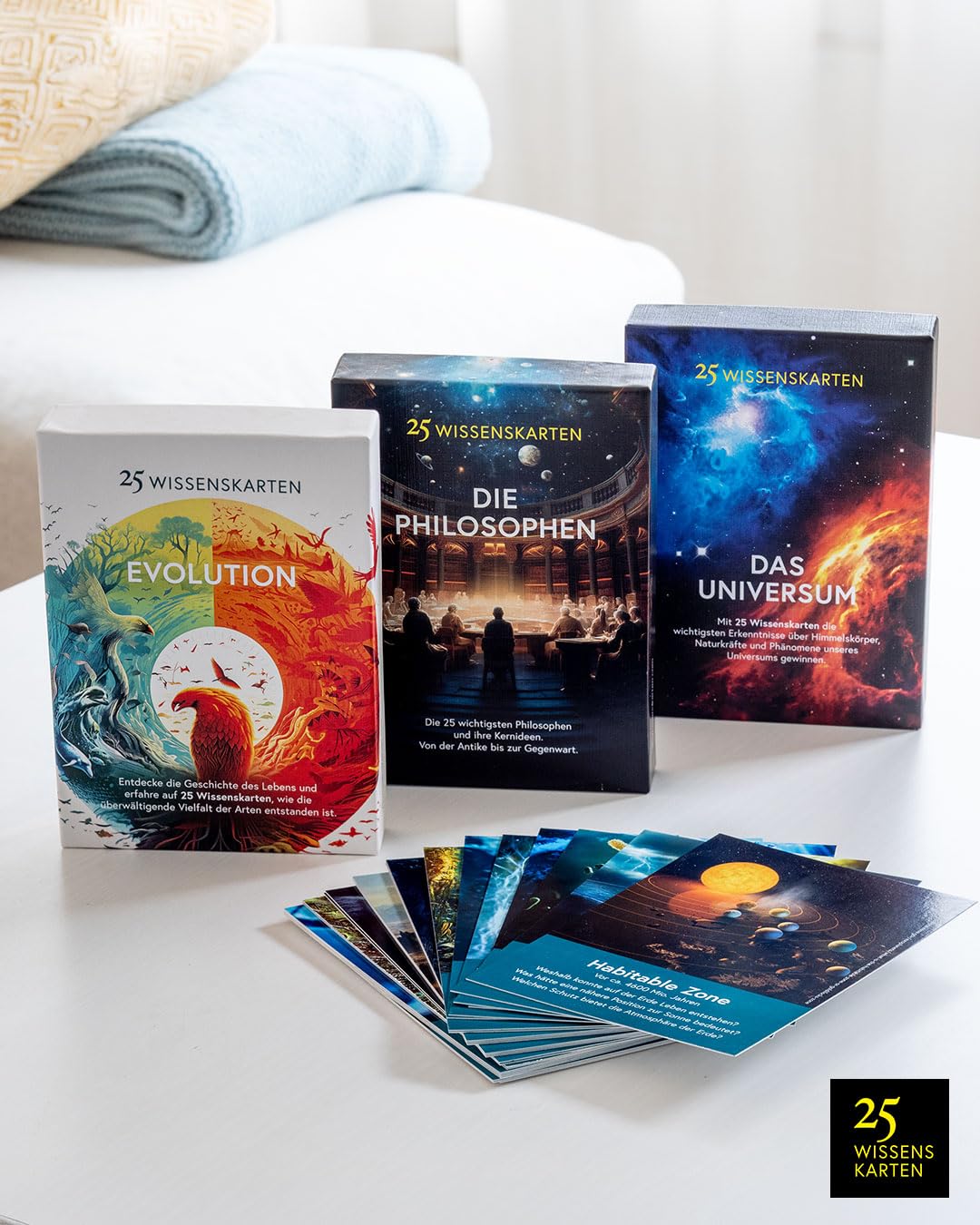 Die 25 Wissenskarten-Trilogie: Universum, Evolution, Philosophie: Der Wissens-Boost im Kartenformat (25 Wissenskarten: Die Wissens-Serie zum Sammeln)