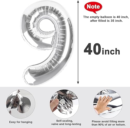 Vista 170 de Globos de números 0 de 40 pulgadas, globos negros de números para números 10, 20, 30, 40, 50, 60, 70, 80, 90, 100, globos de números 10, 20, 30, 40