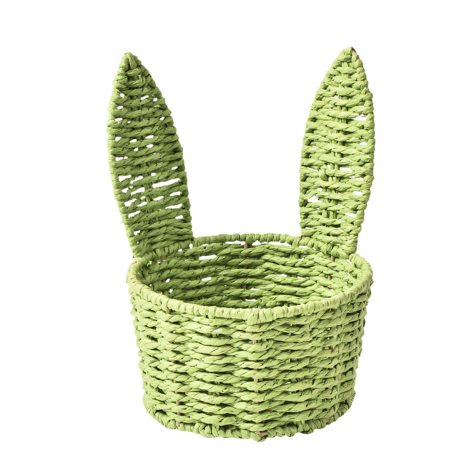 HENYGEN Woven Flower Holder with Rabbits Ears Shape Easter Eggs Storage Basket Home Organization Supplies Handwoven Flower Decorative Storage Decoration