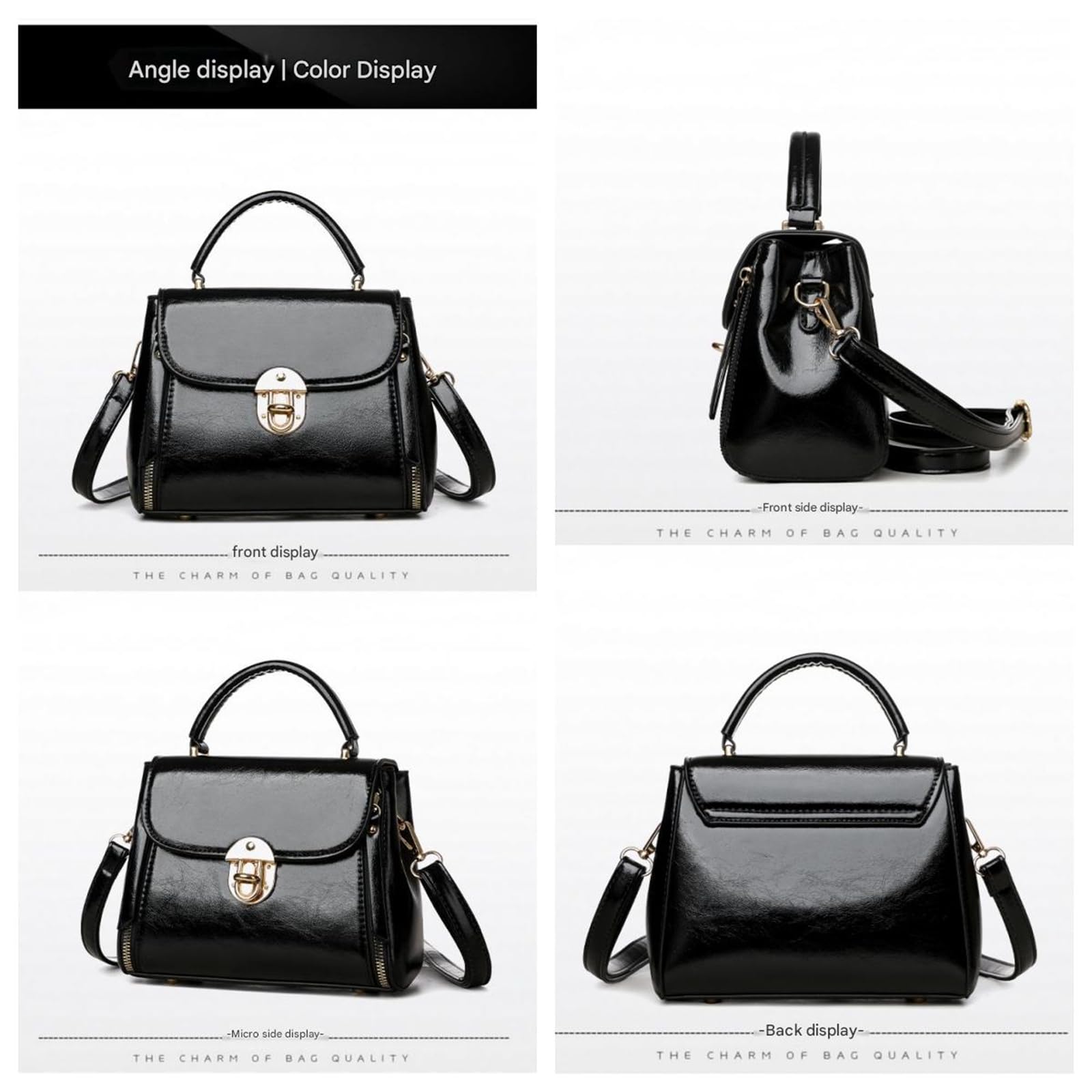 Borsa Elegante con Chiusura da Donna A Tracolla Versatile E Raffinata-Marrone
