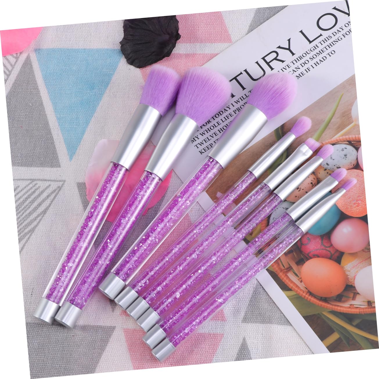MAGICLULU 16 Stücke Make-up Pinsel Mit Strass Griff Frauen Schönheit Make-up-tool Kit Natürlichen Look Für