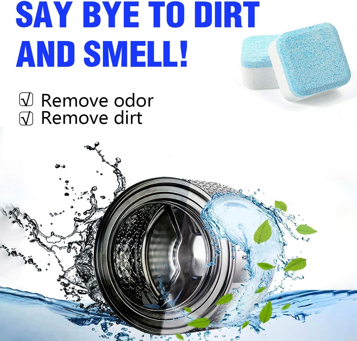 MODUSKYE Washer Cleaner, 1 Year Supply Washing Machine Cleaning Tablets, Unscented Fresh Deep Cleaner and Deodorizer, for Front Loader Top Load High-efficiency He Washers, 28 Tablets