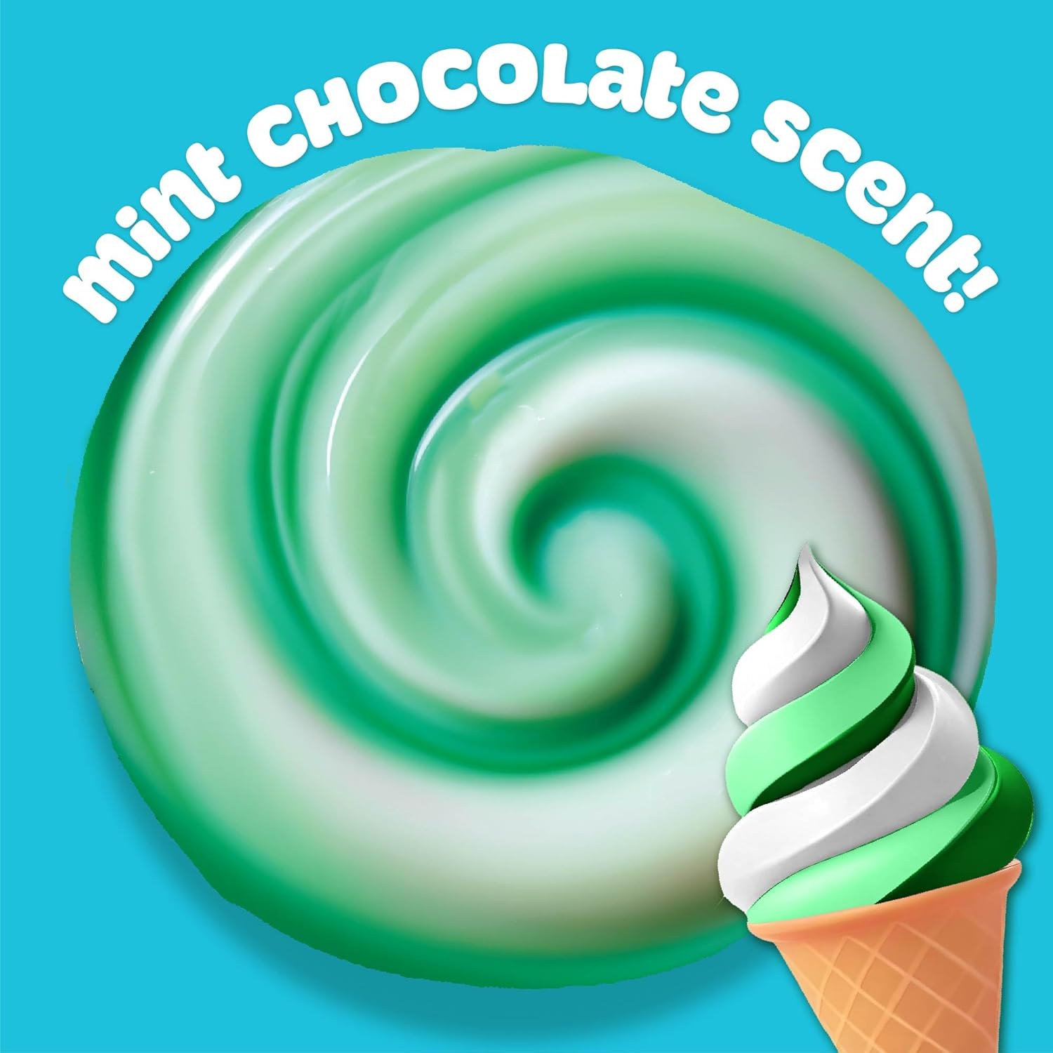 Play-Doh Scented Butter Slime for Kids, Green & White Mint Chocolate Chip Ice Cream Scent, Popular Toys, Gifts and Party Favors