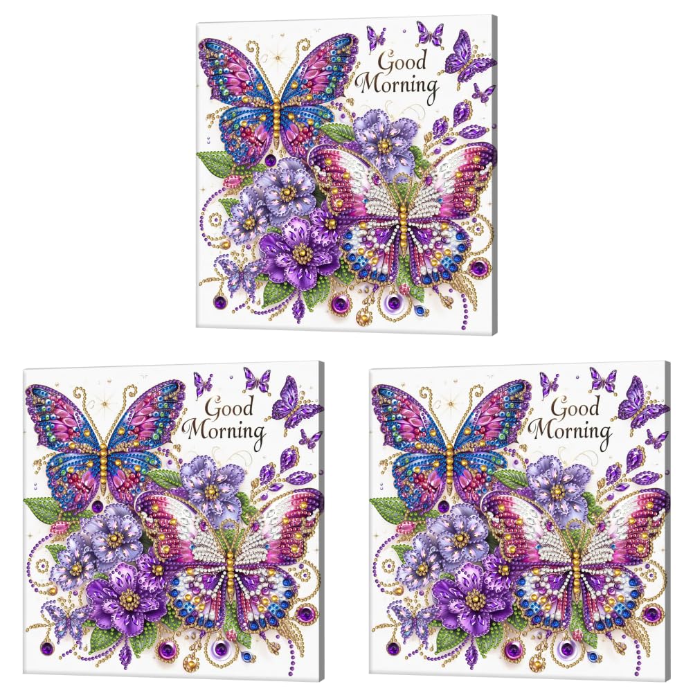 Kexpery 5D Diamond Painting Kits Partial Frame 25x25cm for Beginners Gems