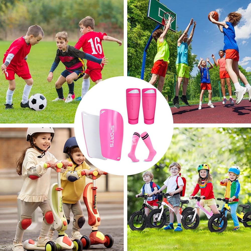 Calcio Scaldamuscoli Calzettoni Set 3 pezzi Parastinchi Calcio Bambino Calzini da Calcio Sockliner per Adulti Bambini Ragazzi Ragazze