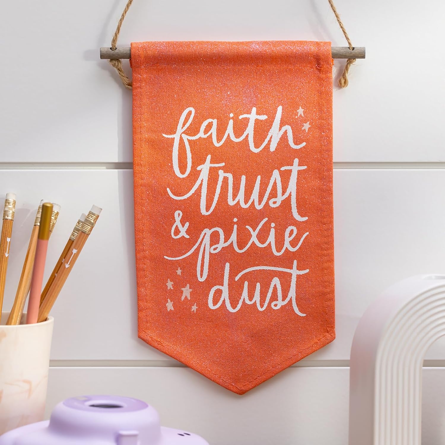 Briartw Faith,Trust&Pixie Dust Silkscreen Stencil 5x7 Reusable Self-Adhesive Mesh Stencils Silk Screen Stencil Printing for Polymer Clay Home Decoration Printing on Wood Fabric Wall Cup Plate Glass