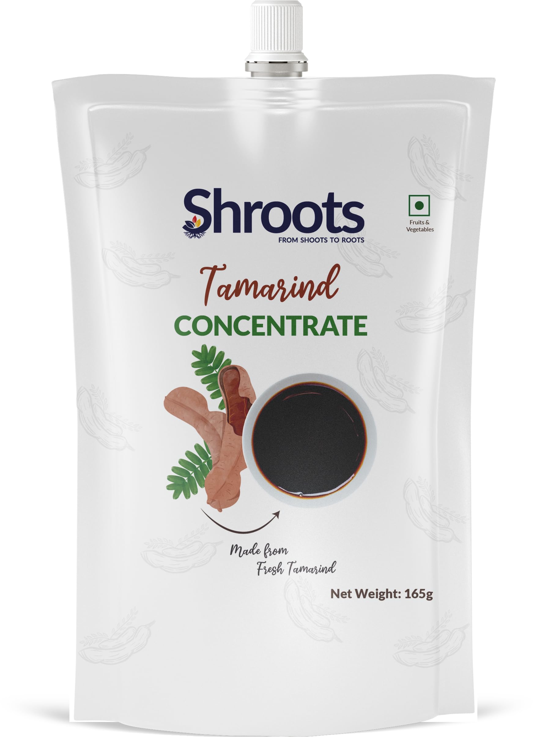SHROOTS Tamarind Paste Puree (Imli) Pulp – No Colors, NON-GMO, No Added Sugar, Gluten-Free for Indian Dish & Thai Curry, Sweet, Sour & Tangy Flavor, Perfect for Chutneys & Sambar - 5.82 oz, Pack of 1